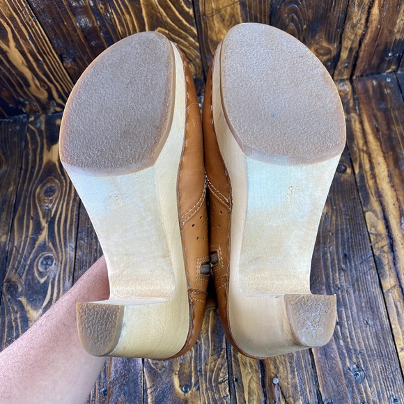 Swedish Hasbeens Women's Perforated Zipper Leather Tan Brown Boot Size 36 / US 6 - Picture 11 of 11